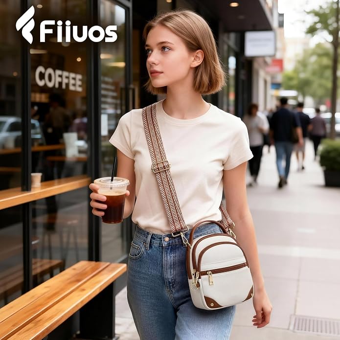 Anti Theft Crossbody Bag for Women RFID Small Purse Travel | Secure Crossbody Phone Purse with Handle, 5 RFID Slots, 7-Pocket Fits 7.9" Tablet, Adjustable Strap, Hands-Free Everyday