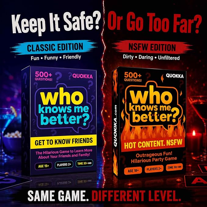 Quokka Card Games for Adults – Who Knows Me Better NSFW Edition – Party Game with 500+ Questions for Friends, Couples & Party Game Nights Ages 18+