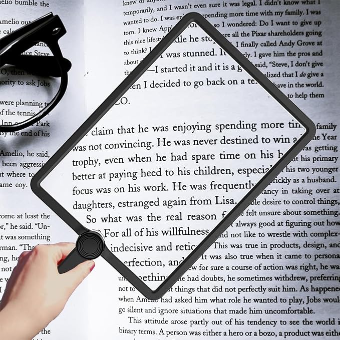 10X Large Rechargeable Magnifying Glass | Hands-Free Magnifier with 50 LED Lights & Adjustable Brightness for Seniors Reading, Crafts, and Low Vision Tasks