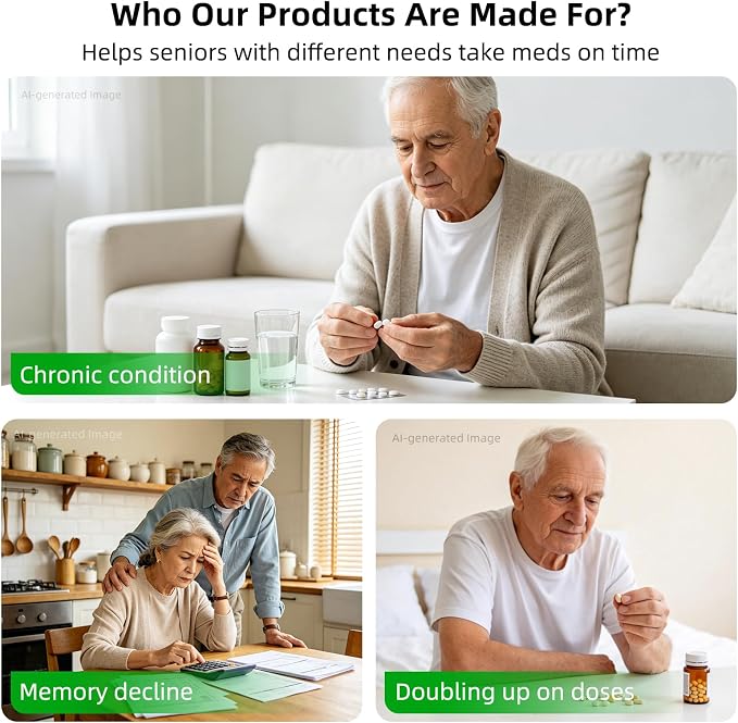 EziMedPil 28-Day Automatic Pill Dispenser with Top Lock Friendly for Senior | Ergonomic Lid Design for Easy Flipping, 9 Daily Alarms & Sound-Light Alert, Easy-Read LCD & Simple 4-Button Intuitive Setup
