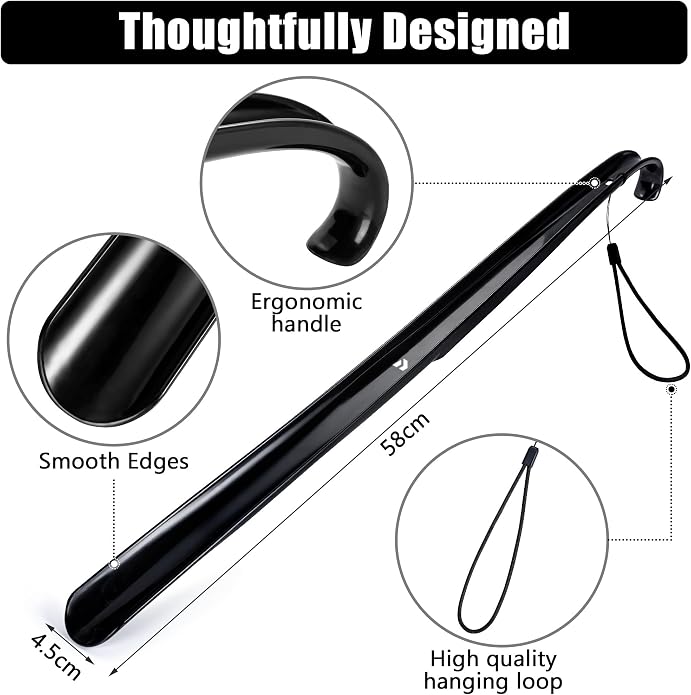 Nextnoid Shoe Horn Long Handle for Seniors - 16.5"-23" Straight & Sturdy Long Shoe Horn for Men, Women & Kids