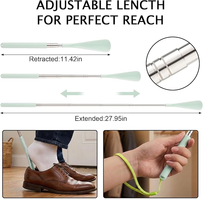 Telescoping Shoehorn Handle Retractable Telescopic Shoehorn Foldable Shoehorn Shoe Puller Adjustable Shoe Aids