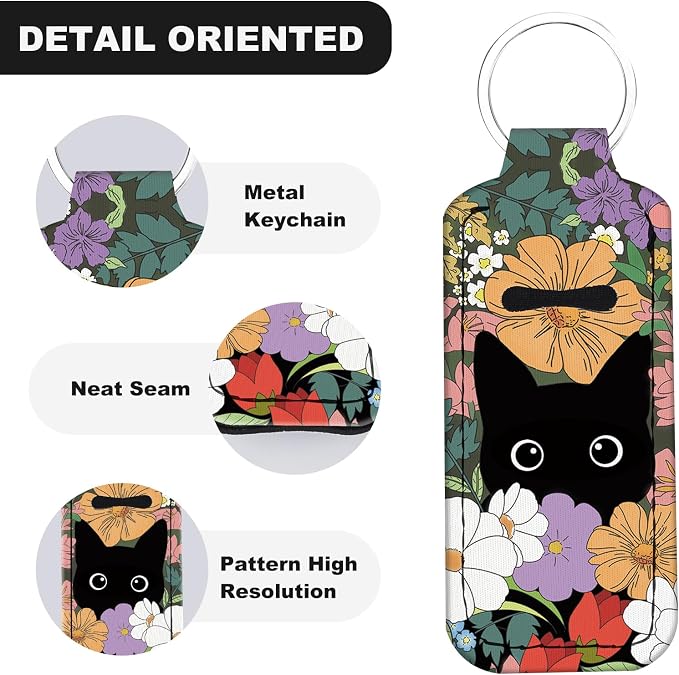 Cute Chapstick Holder Keychain,Lipstick Neoprene Clip-on Lip Balm Holder for Woman