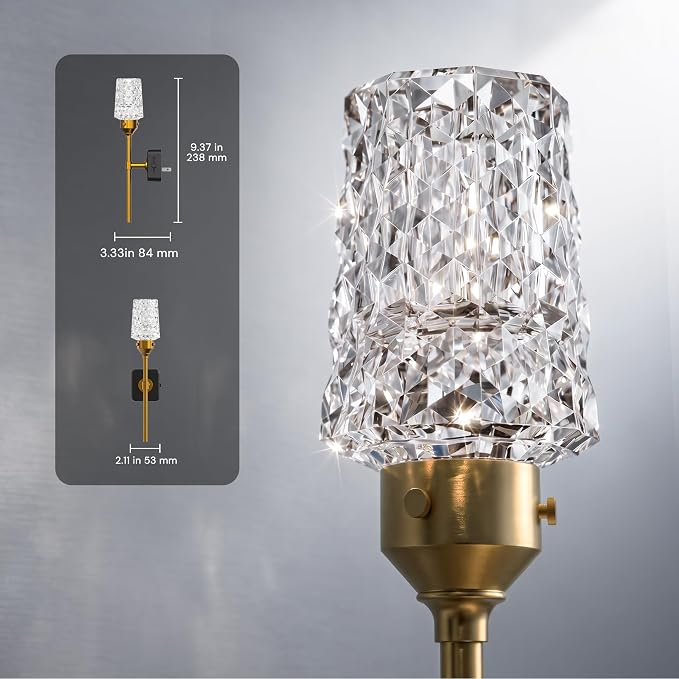 L LOHAS LED Night Light, 2 Pack Night Lights Plug into Wall | Automatic Night Lights with Auto Light Sensor, 0-100LM Adjustable Brightness Rotating Crystal Nightlight for Bedroom Hallway