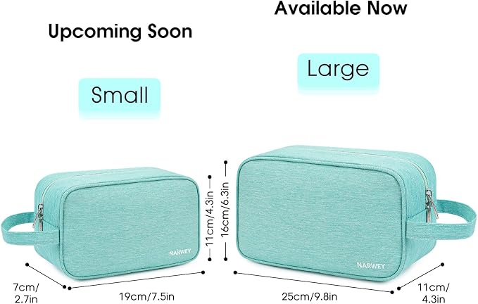 Narwey Travel Toiletry Bag for Women Traveling Dopp Kit Makeup bag Organizer for Toiletries Accessories Cosmetics (Mint Green)