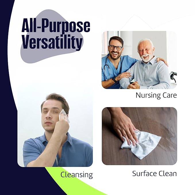 Adult Wipes for Elderly 12 Pack - Extra Large Extra Thick No-Rinse Bathing Wet Wipes for Adults - Incontinence Shower Alternative Disposable Washcloths - Fragrance-Free XXL