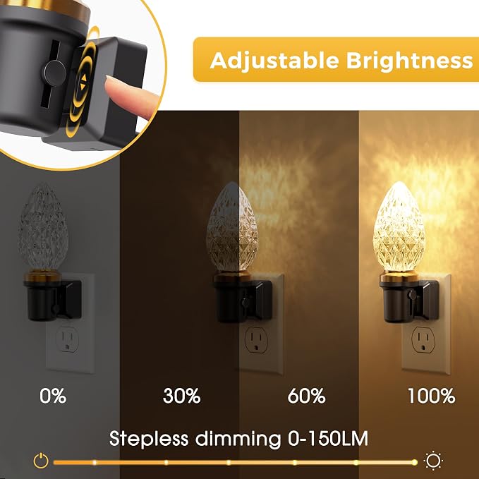 L LOHAS LED Night Light, LED Night Lights Plug into Wall | Dimmable Night Light, Auto Light Sensor, 3000K Warm White 0-100LM, Adjustable Brightness Nightlight, Bathroom Hallway Bedroom