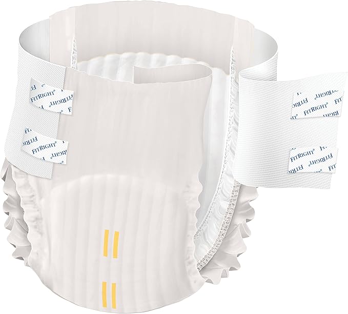 FitRight OptiFit Extra Adult Briefs, Incontinence Diapers with Tabs, Moderate Absorbency, Medium, 32 to 44", 20 Count