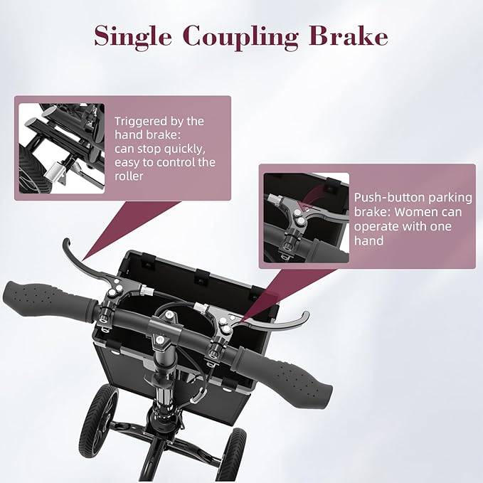 Lightweight Knee Scooter Crutch Alternative, Foldable & Adjustable Knee Scooter for Adults for Foot Surgery, Steerable Knee Walker with Detachable Basket, Includes DIY Stickers-Metallic Black