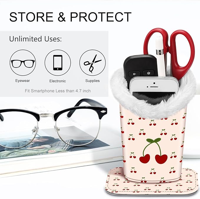 FINTIE Plush Lined Eyeglasses Holder, Glasses Stand Case, Anti-scratch Glasses Storage Organizer for Desk, Nightstand, Office