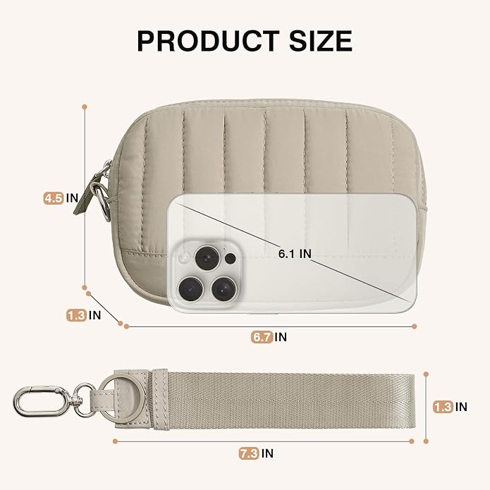 Marvolia Wristlet Wallet for Women Quilted Protective Wristlet Purse | Lightweight, Multi-Pockets with Zipper, for Travel Daily Necessities