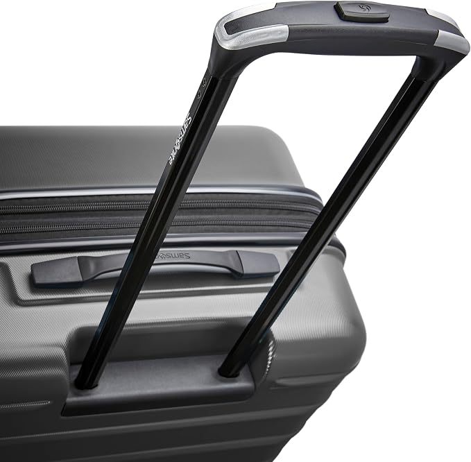Samsonite Omni 2 Hardside Expandable Luggage with Spinner Wheels, 2-Piece Set (19/24), SOLID CHARCOAL