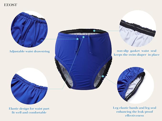 Adult Reusable Swim Diapers Special Needs Swimwear for Incontinence | Adult reusable swim diaper with waterproof leakproof cover for incontinence and pool use