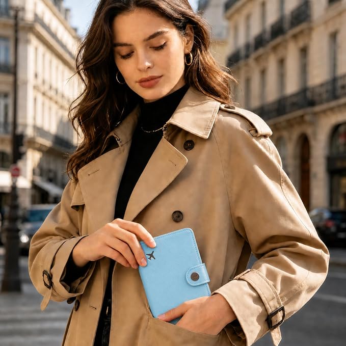 Passport Holder RFID Blocking Travel Wallet, Paradise Blue | Passport Cover with Multiple Card Slots, Water-Resistant & Easy-Carry, Must-Have Travel Accessory for Men & Women.