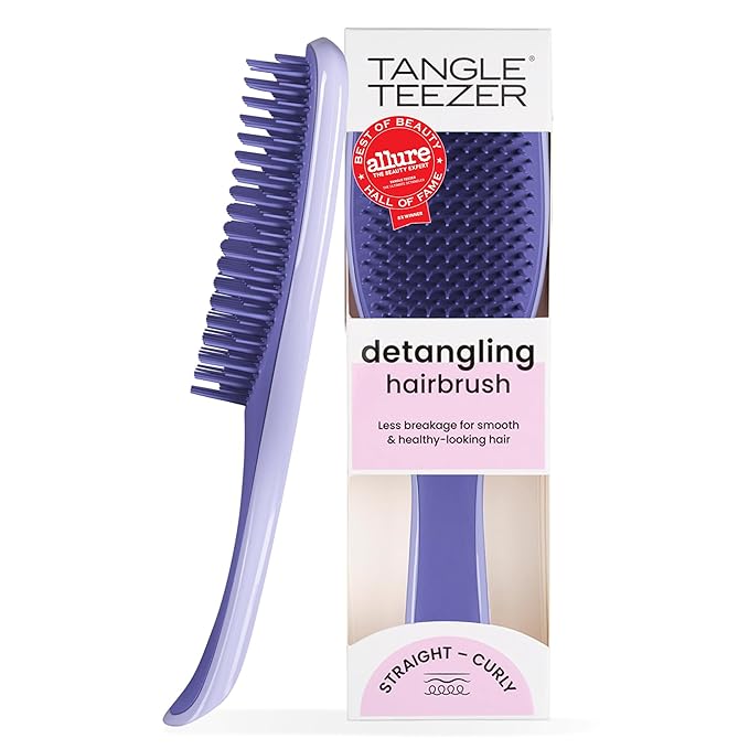 Tangle Teezer Ultimate Detangler Brush for Wet & Dry Hair, Eliminates Knots & Reduces Breakage for Straight to Wavy Hair Types, Amazon Exclusive Lilac Purple