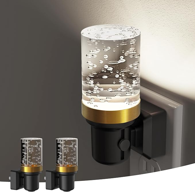 L LOHAS LED Night Light, 2 Pack Dimmable Night Lights Plug into Wall | Automatic Night Lights Plug in with Auto Light Sensor, Adjustable Brightness 5000K LED Night Light, for Bedroom Hallway Home