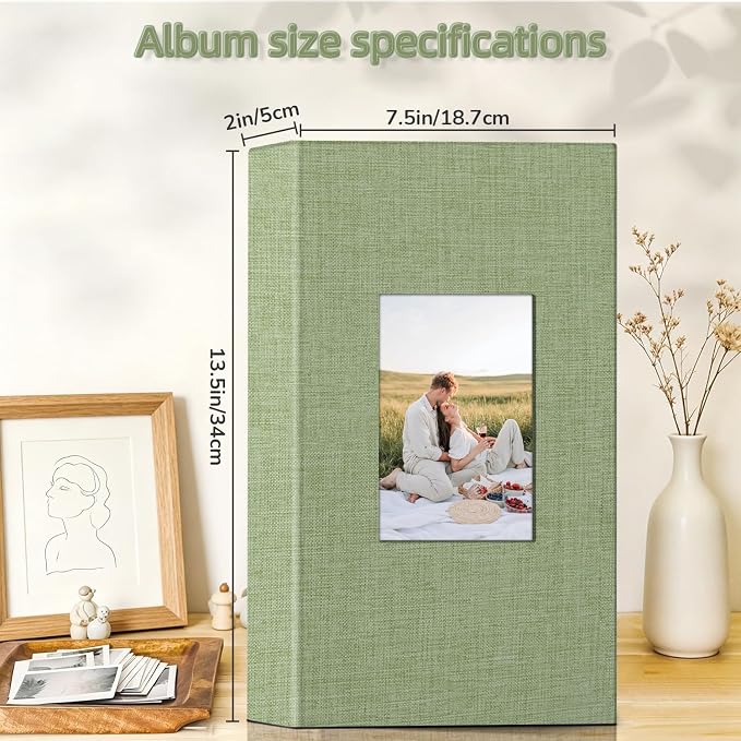 Popotop Photo Album 4x6-300 Photos Linen Cover Photo Books with 300 Horizontal Pockets,Slip-in Picture Albums for Family Wedding Anniversary Baby Vacation Pictures