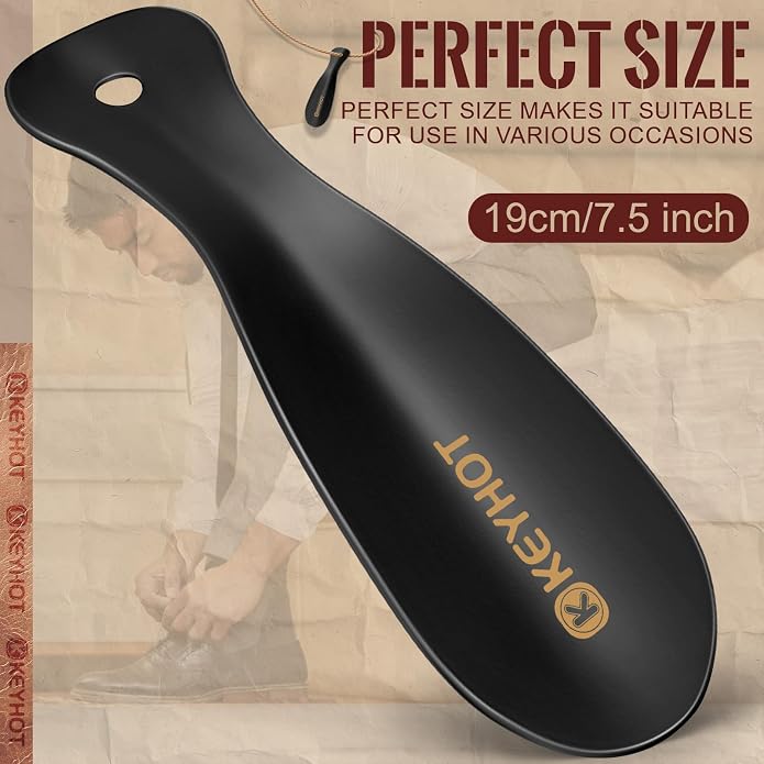 Metal Shoe Horns 7.5-16.5“, Shoehorns Long & Travel for Kids Adult | Stainless Steel Shoehorns, Shoe Spoons, Portable Compact Lightweight Wear Shoes Helper for Boots Men Women