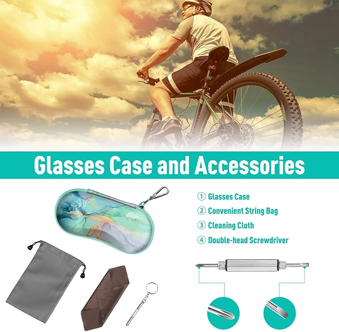FINTIE Sunglasses Case, Hard EVA Shell Shockproof Sport Glasses Case with Metal Carabiner Travel Zipper Eyeglasses Holder