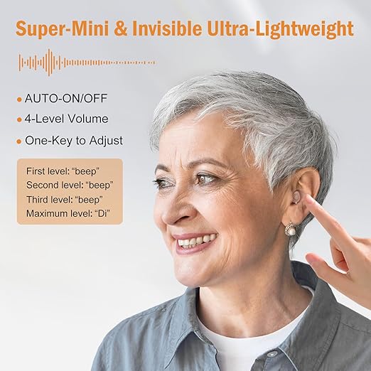 Flaygo Rechargeable Hearing Aid for Seniors with 16-Channel Digital Chips Intelligent Noise Cancellation for Clear Sound Super-Mini Invisible Design Comfort Fit in Ear Canal & 7-Day Ultra Standby(Not Hearing amplifiers)