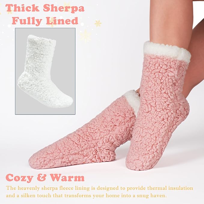 cosyone1997 Women's Fuzzy Slipper Socks with Non-slip Grippers, Cozy & Unique Gifts