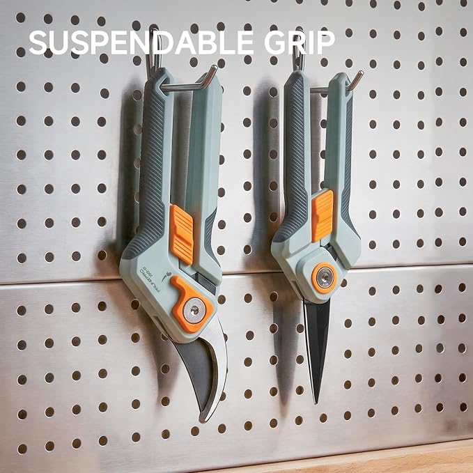 PrunePro® 8.2" Pruning Shears Ultra Sharp Lightweight Bypass Plant Clippers | German Stainless Steel Adjustable Handle Width Ergonomic Small Hands Arthritis Friendly Effortless Cut Up to 1" Garden Tools