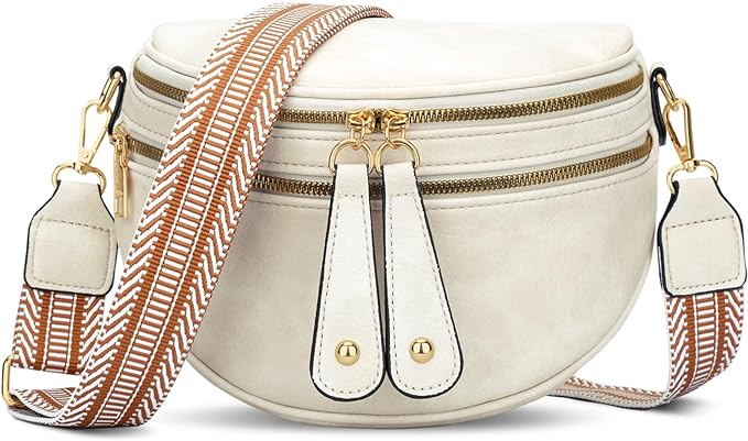 KKXIU Crossbody Bags for Women Vegan Leather Travel Bum Bag | Trendy Fanny Waist Pack | Shoulder Purse with Adjustable Strap