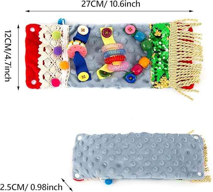 Fidget Blanket for Adult with Dementia,Dementia Products for Elderly,Alzheimers Dementia Activities for Seniors,Fidget Wrist Cuff Sensory Bracelet for Seniors,Dementia Gifts