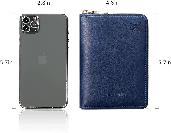 Passport Holder for Travel Women and Men RFID Passport Holder with Zipper Passport Case Passport cover Passport Wallet Travel Essentials and Accessories
