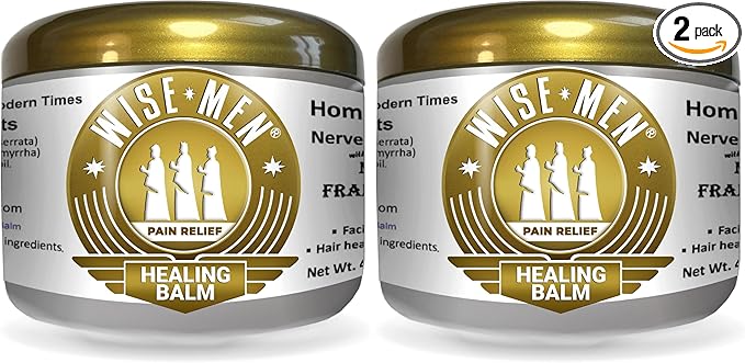 Wise Men Healing Balm with Myrrh and Frankincense Essential Oils for Neuropathy, Sciatica and Nerve Pain Massage and Skin Moisturizing (Pack of 2)