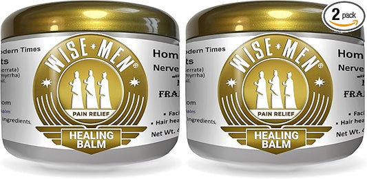Wise Men Healing Balm with Myrrh and Frankincense Essential Oils for Neuropathy, Sciatica and Nerve Pain Massage and Skin Moisturizing (Pack of 2)