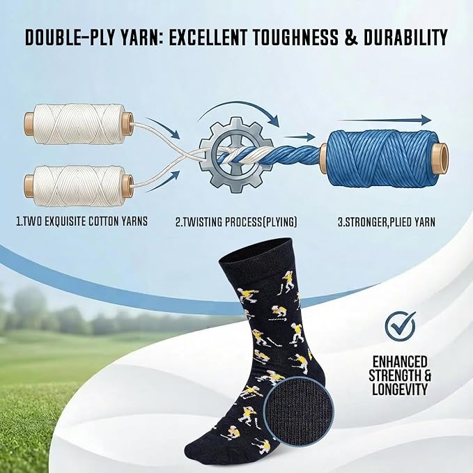 Funny Golf Socks Men 10-13 Size, Novelty Themed Gifts for Golfers | Gifts Ideas for Dad Husband, Gag Gifts for Men Who Have Everything, Birthday Christmas Golf Gifts for Him and Golf Lovers