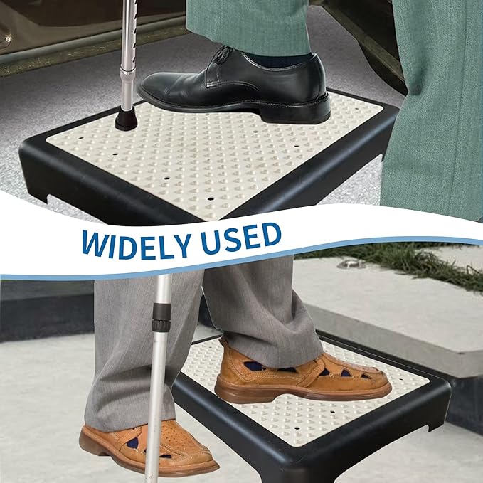 Large Size Step Stool for Elderly Adults Sturdy Portable Half Stepping Portable Stool Anti Slip Mobility Daily Aids Indoor/Outdoor Wide Safety Platform for Kitchen Bed Toilet Bathroom Cars