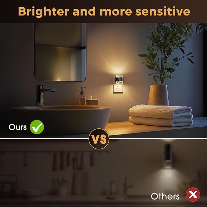 L LOHAS LED Night Light, Bubble Night Lights Plug into Wall,2 Pack 3000K/4000k/5000K Adjustable Color Temperature Night Light,Dimmable Nightlights with Dusk to Dawn Sensor for Rooms Bathroom Hallway