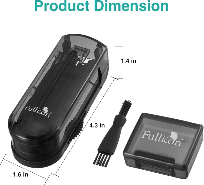 Fullicon Pill Cutter, Adjustable Cutter with precision alignment, Stainless Steel Blade & Guard, Splitter with Free Brush & Pill Box (Black)