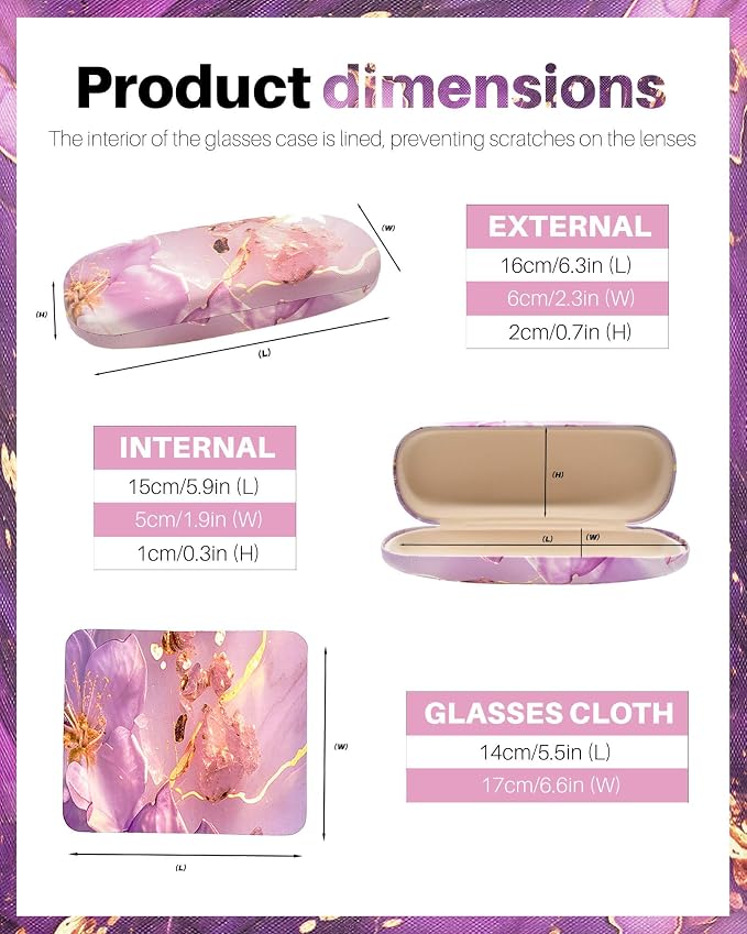 3pack eyeglass case hard shell，glasses case hard shell，eye glass cases womens hard shell，reading glasses case