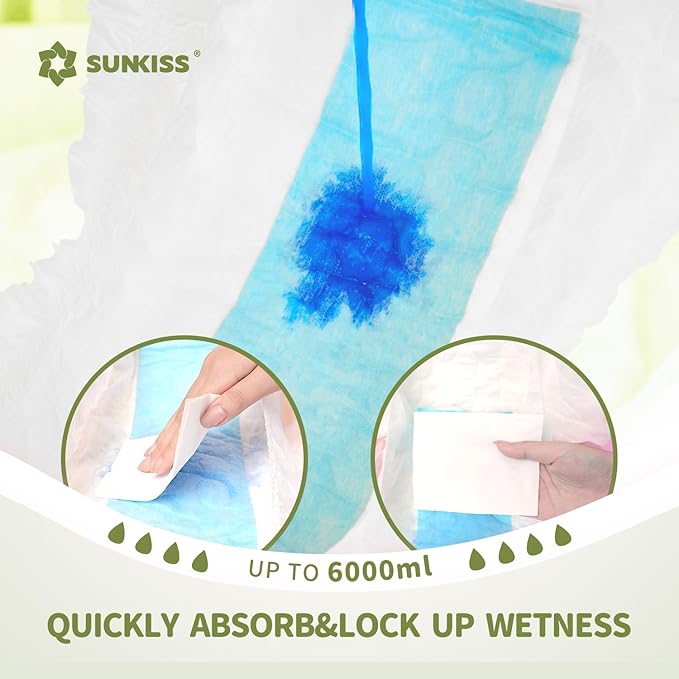 SUNKISS Masterpiece Adult Diapers with Tabs, Unisex Disposable Incontinence Briefs for Women and Men, Odor Control, White, Large/XLarge, Previously Large, 10 Count (Pack of 2)