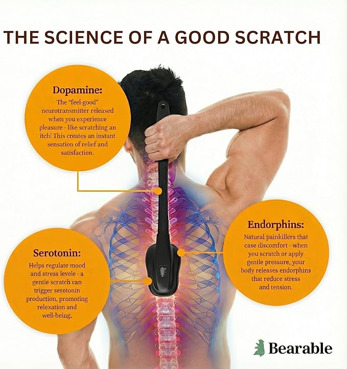 World's Best Back Scratcher for Men & Women | Extra Long 18 Inch with Stiff & Ultra Satisying Pins | Washable & Durable