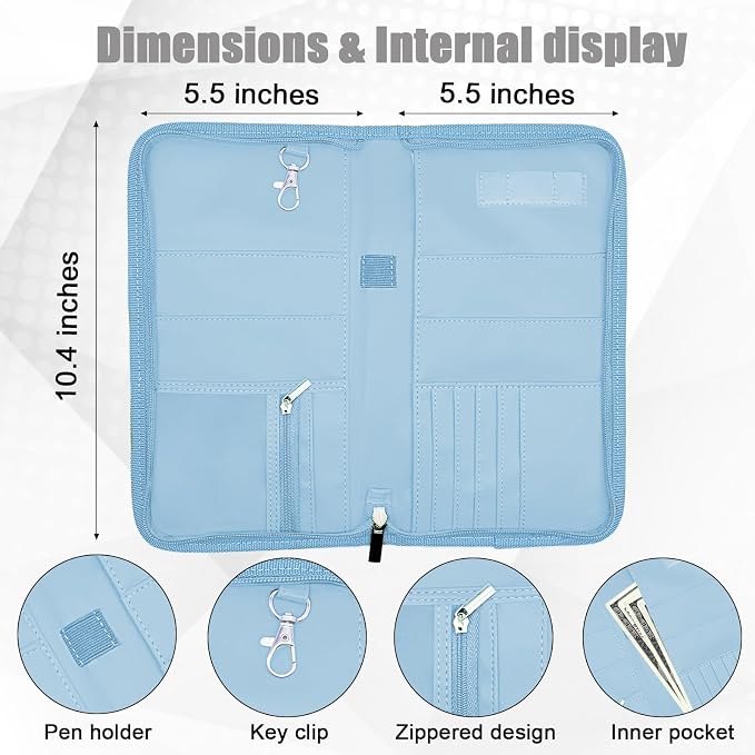 GOAUS Passport Holder for Travel with AirTag Slot, for Family of 4 to 6 | Multiple, Travel Document Organizer, Cards Cash Pockets, RFID Blocking, Waterproof, Gifts, Faux Leather, AirTag Not Included