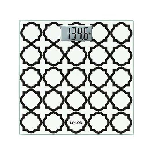 Taylor Glass Digital Bath Scale (White Lattice) 100 Count