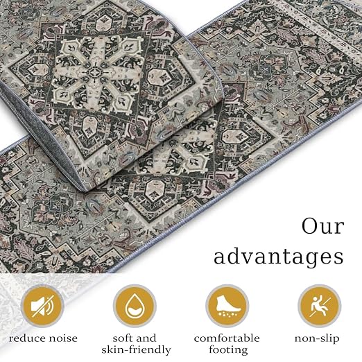 8”x 30” Carpet Stair, Anti-Slip Carpet Treads for Wooden Steps, Self-Adhesive Decorative Stair Runners, Slip-Resistant Treads for Indoor Wooden Staircases (4, Grey, 8X30 inch)