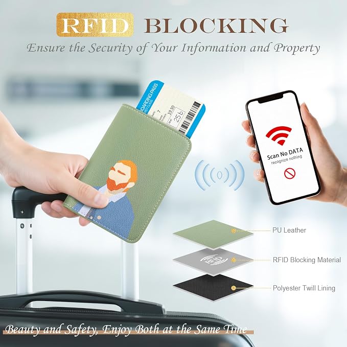 Lychii Passport Holder, RFID Blocking Travel Wallet, Slim Passport Cover | PU Leather Protector Case for Quick TSA Access, Secure Boarding Passes & ID Cards for Men Women, Travel Accessories