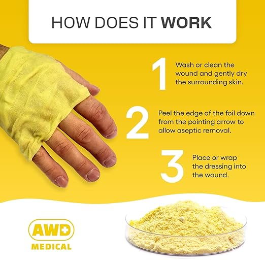 AWD Medical Xeroform Petrolatum Dressing - Non-Adhering Gauze Pad - Fine Mesh Gauze Patch Sterile - Healthcare Supplies for Wound Care, Burns, Lacerations, & Skin Grafts Aide (Box of 25) (4"x4")