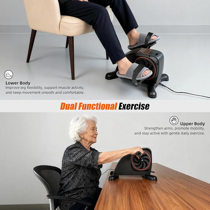 Arm and Leg Exercise Pedal Machine for Seniors, Seated Rehabilitation Bike for Physical Therapy, Elderly Stroke Recovery & Mobility Training Equipment