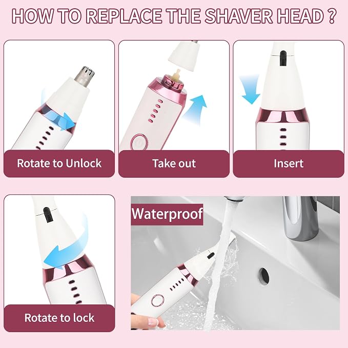 Nose and Ear Hair Trimmer for Women Men,2 in 1 LED Display Eyebrow Hair Trimmer with USB Rechargeable,2026 Portble Waterproof Facial Hair Removal with Dual-Edge Blades for Travel