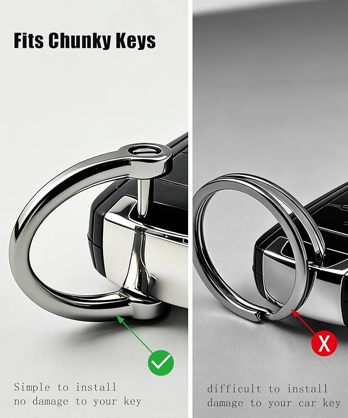 Metal Key Chain Carabiner Clip with Key Ring and D Ring | Heavy duty build, full accessory packs, quick release, multi purpose hook, belt loop holder, separate home and car fob sets