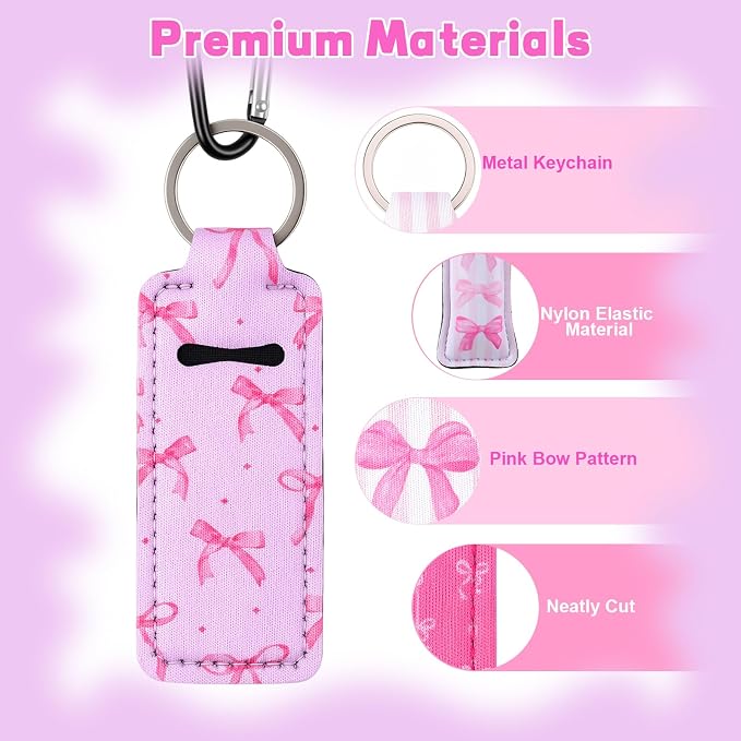 Pengxiaomei 3 Pcs Chapsticks Holder Keychain for Lipstick, Stocking Stuffers for Teen Girls Women Small Christmas Gifts