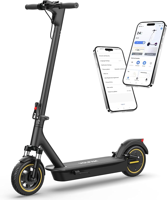 VOLPAM Electric Scooter, 350W/500W Powerful Motor, 8.5"/10" Solid Tires, 19/22Mph, 28/23/21/16 Miles Max Range, Dual Braking