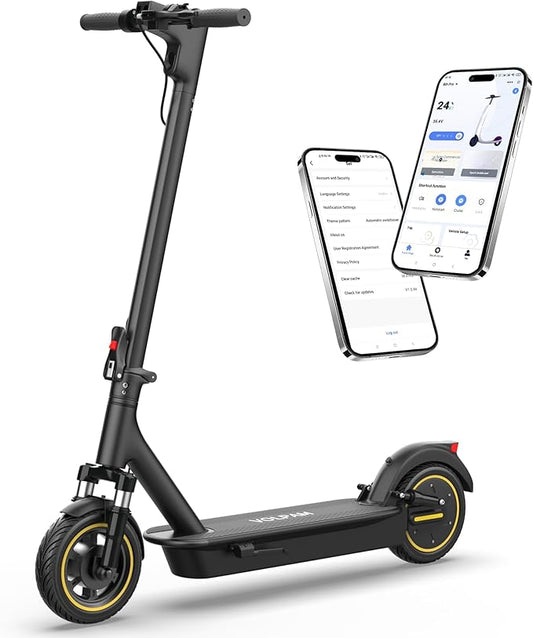 VOLPAM Electric Scooter, 350W/500W Powerful Motor, 8.5"/10" Solid Tires, 19/22Mph, 28/23/21/16 Miles Max Range, Dual Braking