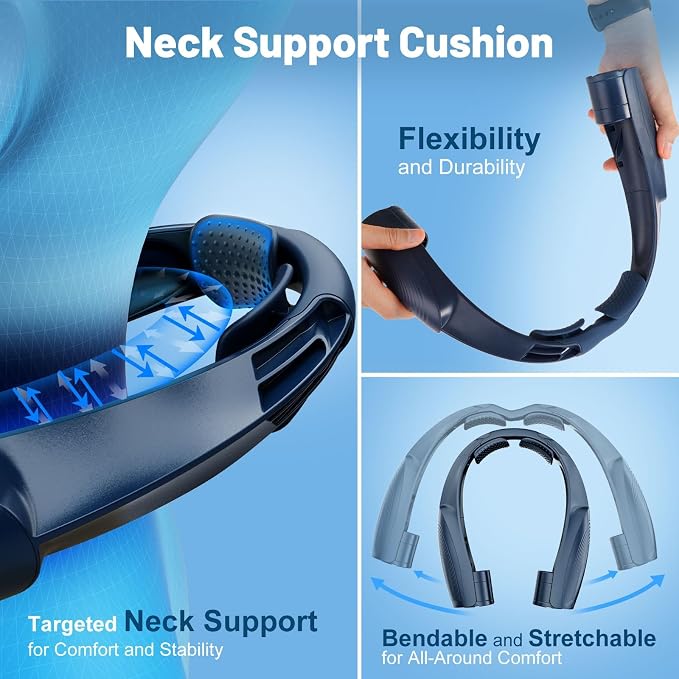 8000mAh Portable Neck Fan with 6 Powerful Speeds, 20H Runtime Cooling Fan | USB-C Rechargeable Fan,Hands-Free 360° Cooling Neck Fan,Twistable,Wearable Personal Fan Gift for Women Men Outdoor